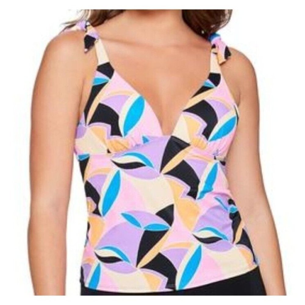 SALT + Cove Junior's Push Up Tankini Top Swimsuit Purple Size Small